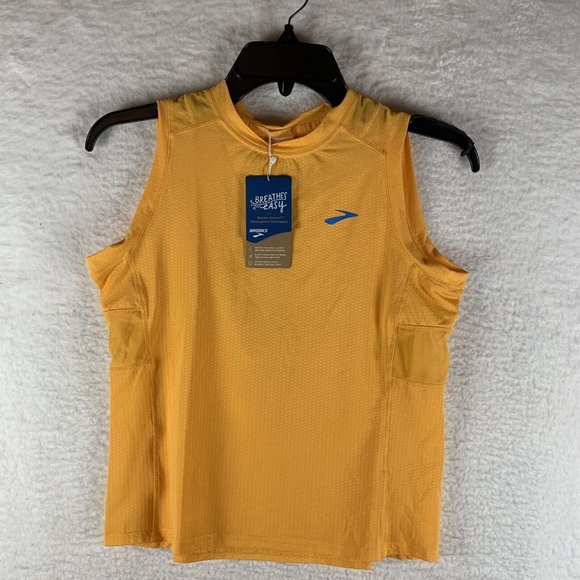 Brooks Tank Top‎ Women's XS Saffron Polyester Stretch Running Atmosphere 6902 - Picture 1 of 8